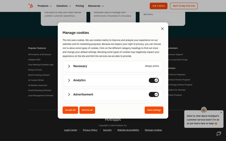 HubSpot скриншот обратной связи с клиентом