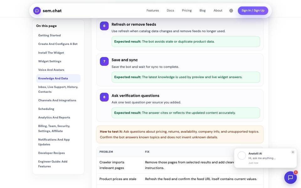 CRM Software Pro: снимок экрана с документацией по входящим сообщениям