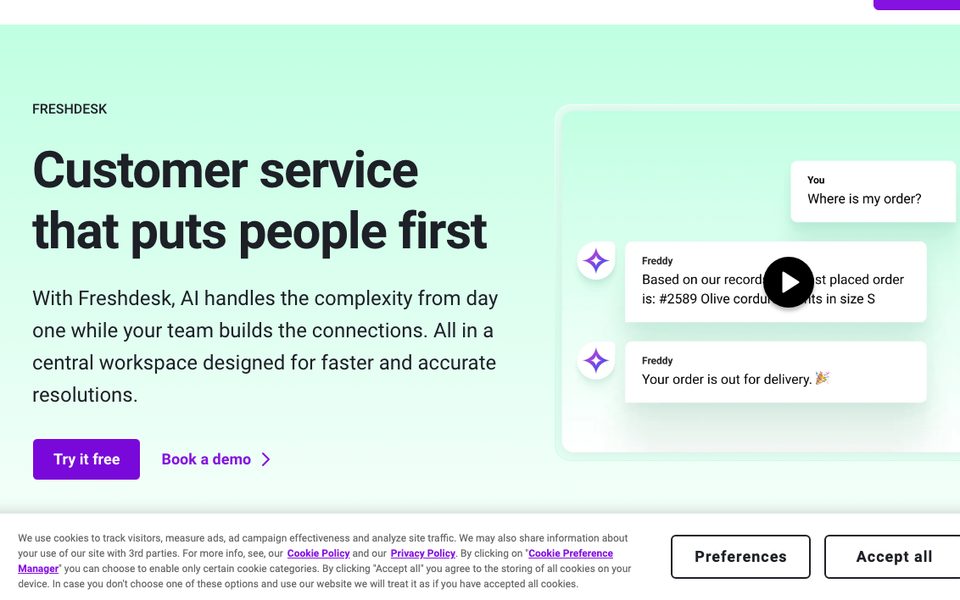 Freshdesk by Freshworks homepage